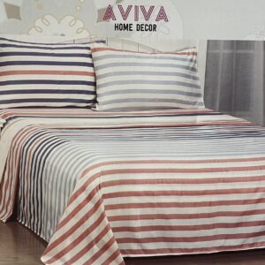 Sabana Queen Estampada Lisas Aviva 4 Piezas