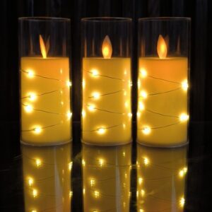 Vela LED mediana con LED alrededor
